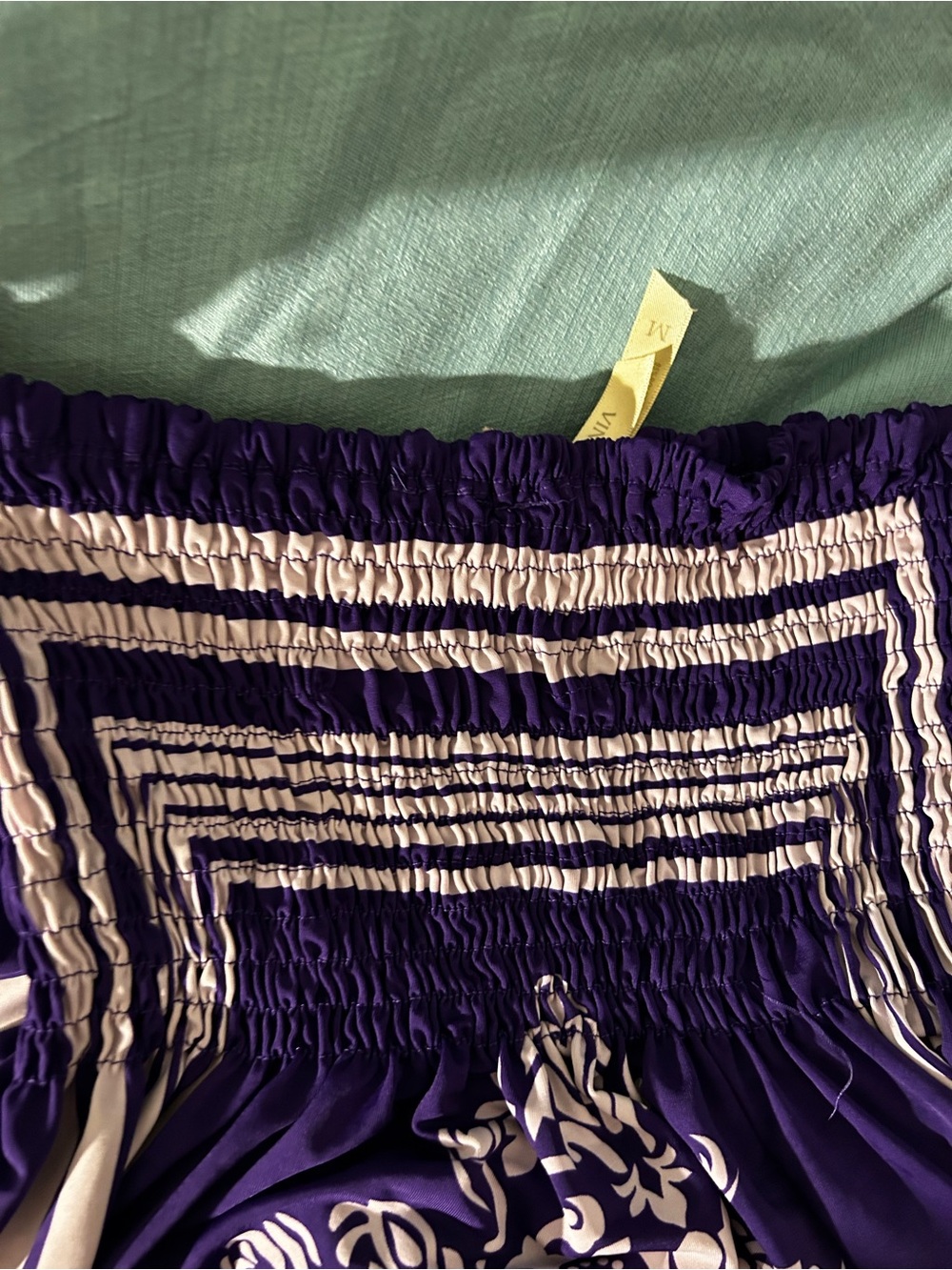 Vintage Purple and Light Pink Smocked Off-Shoulder Camisole - Picture 6 of 6